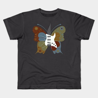 Electric Guitar Butterfly - Retro Kids T-Shirt